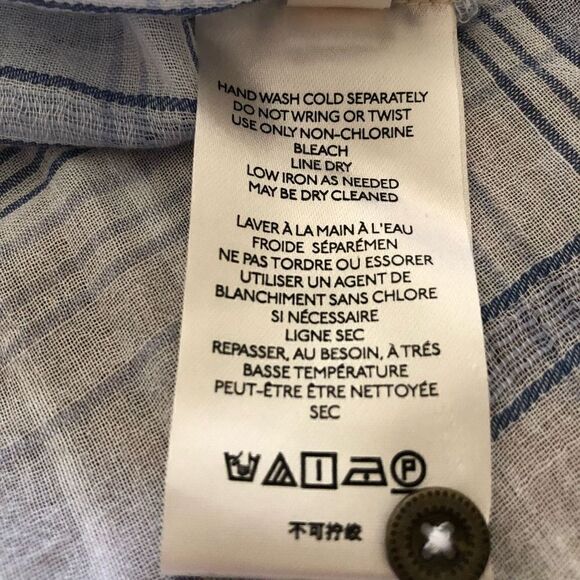 Anthropologie Pilcro & the Letterpress Blue & White Pld Tunic Top Boho, Coastal - Picture 10 of 16